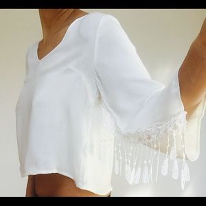 Forever white crop top / small